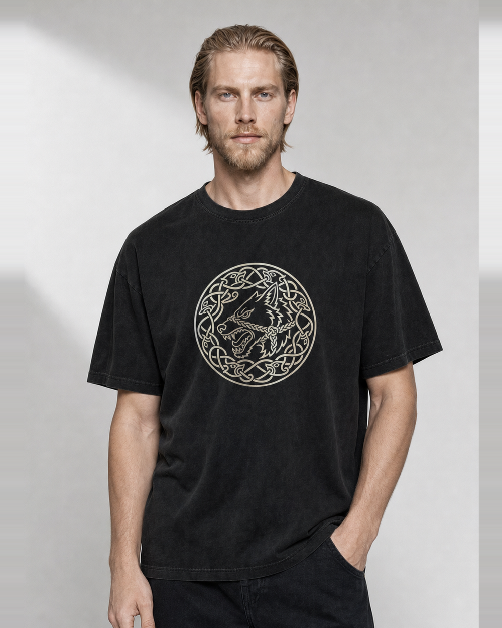 Fenrir, the Bound Wolf washed tee