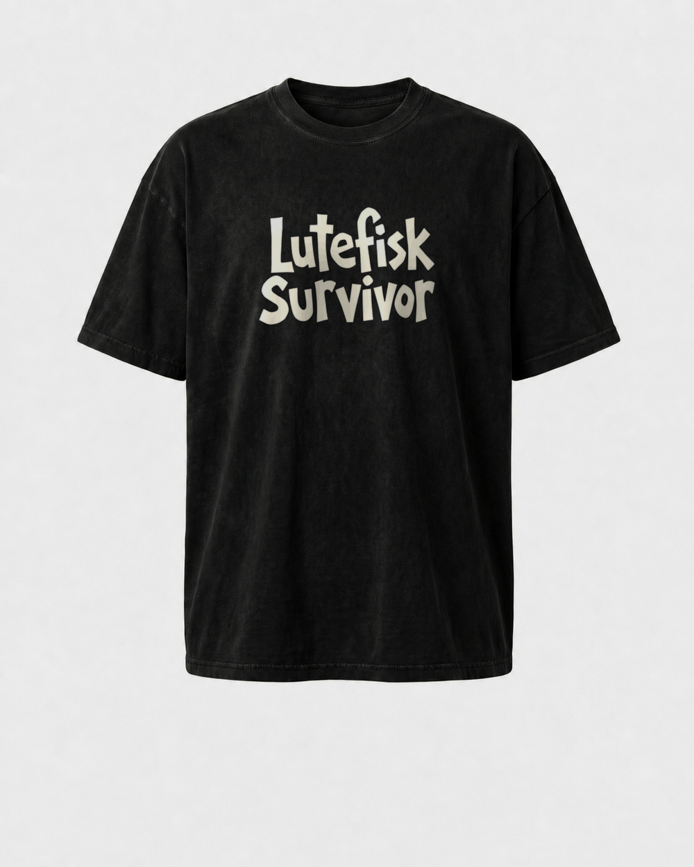Lutefisk Survivor · Hand-Lettered washed tee