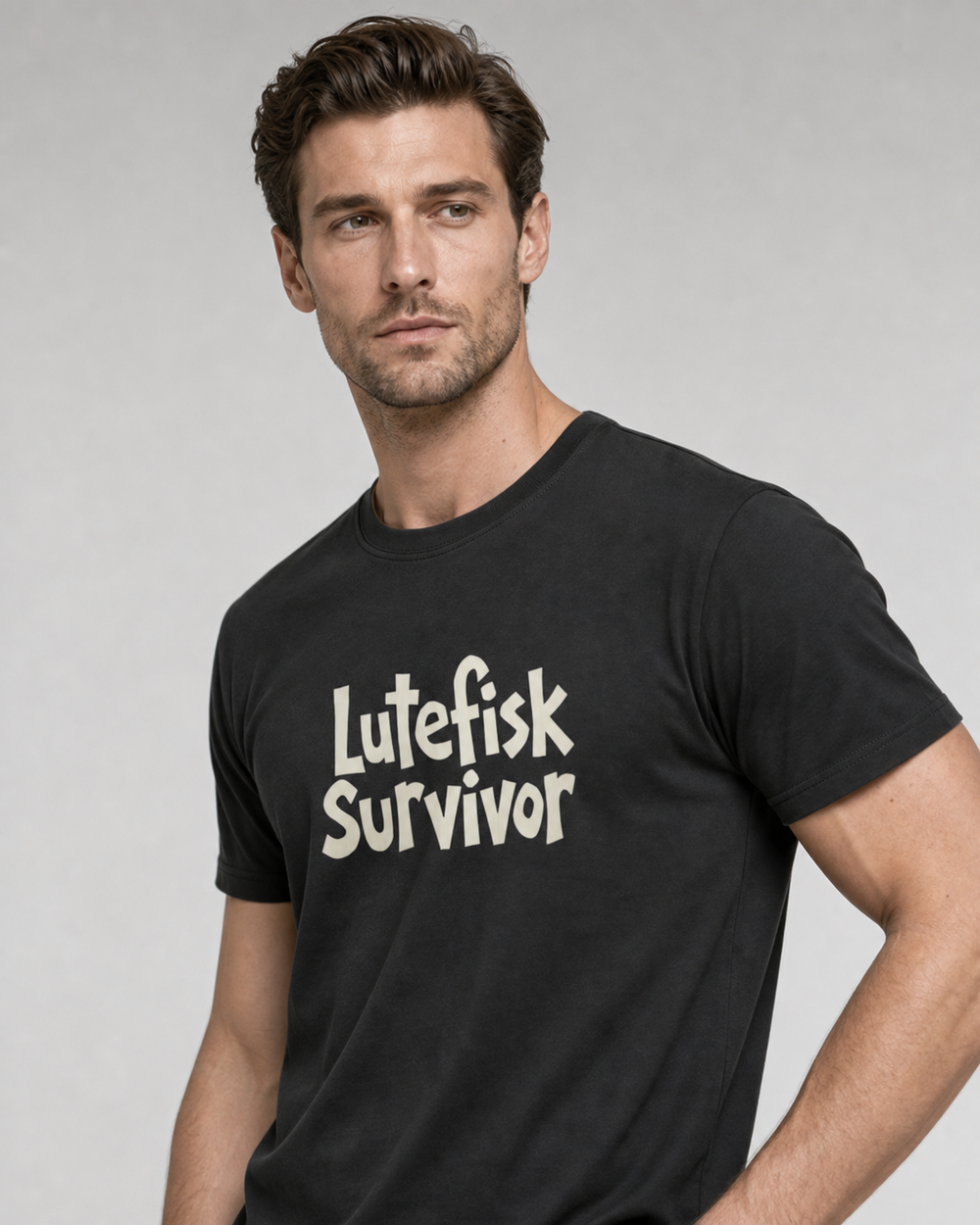 Lutefisk Survivor · Hand-Lettered tee