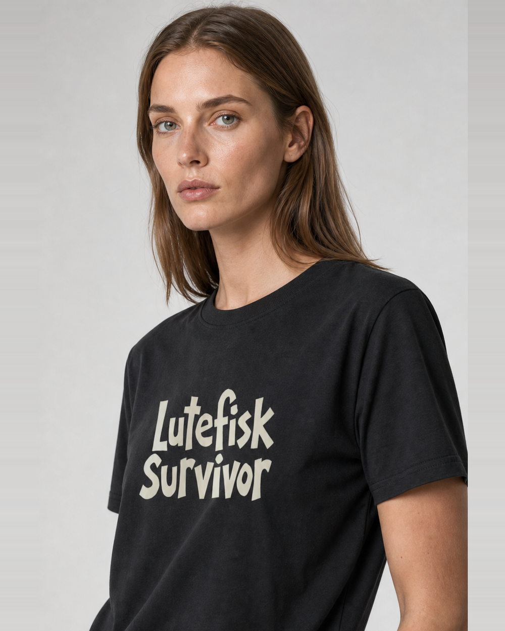 Lutefisk Survivor · Hand-Lettered tee