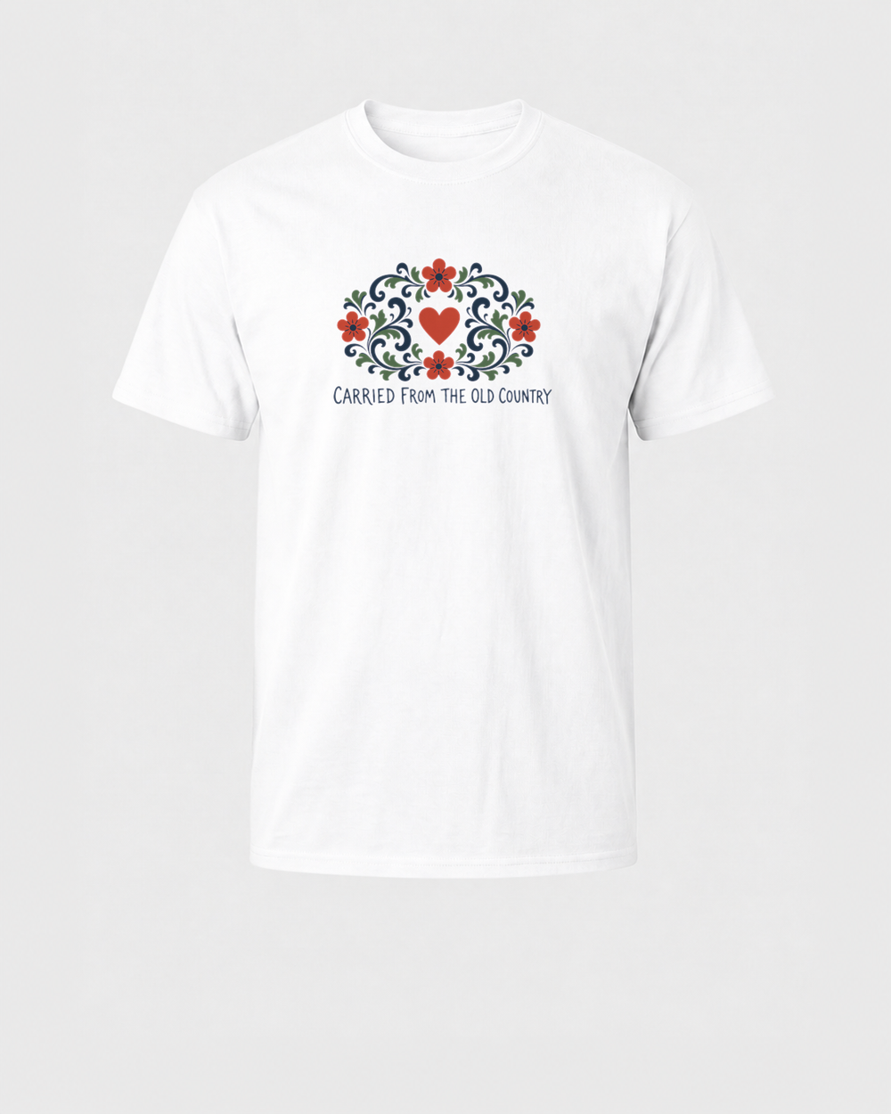 Rosemaling Heart tee