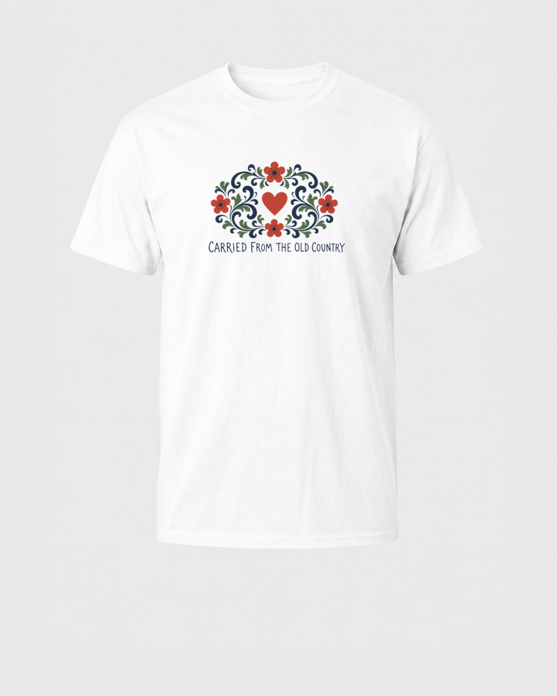 Rosemaling Heart tee