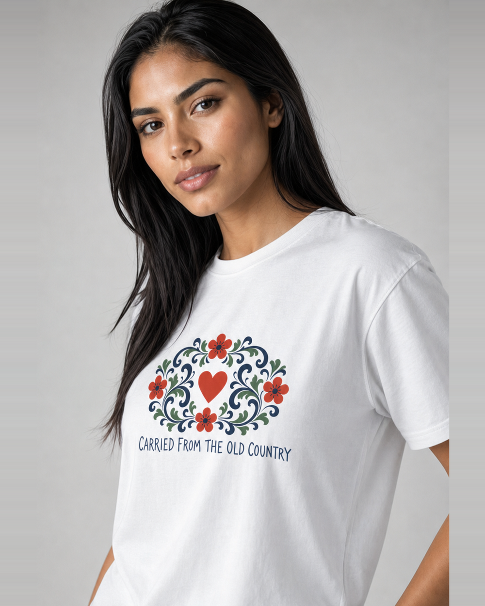 Rosemaling Heart tee