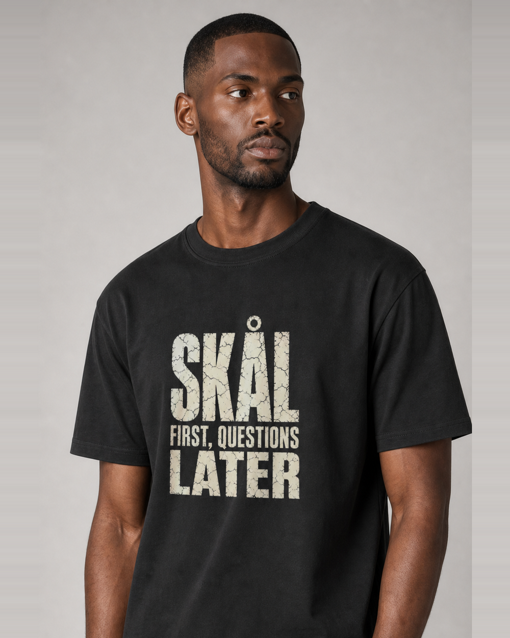 Skål First, Questions Later · Faded tee