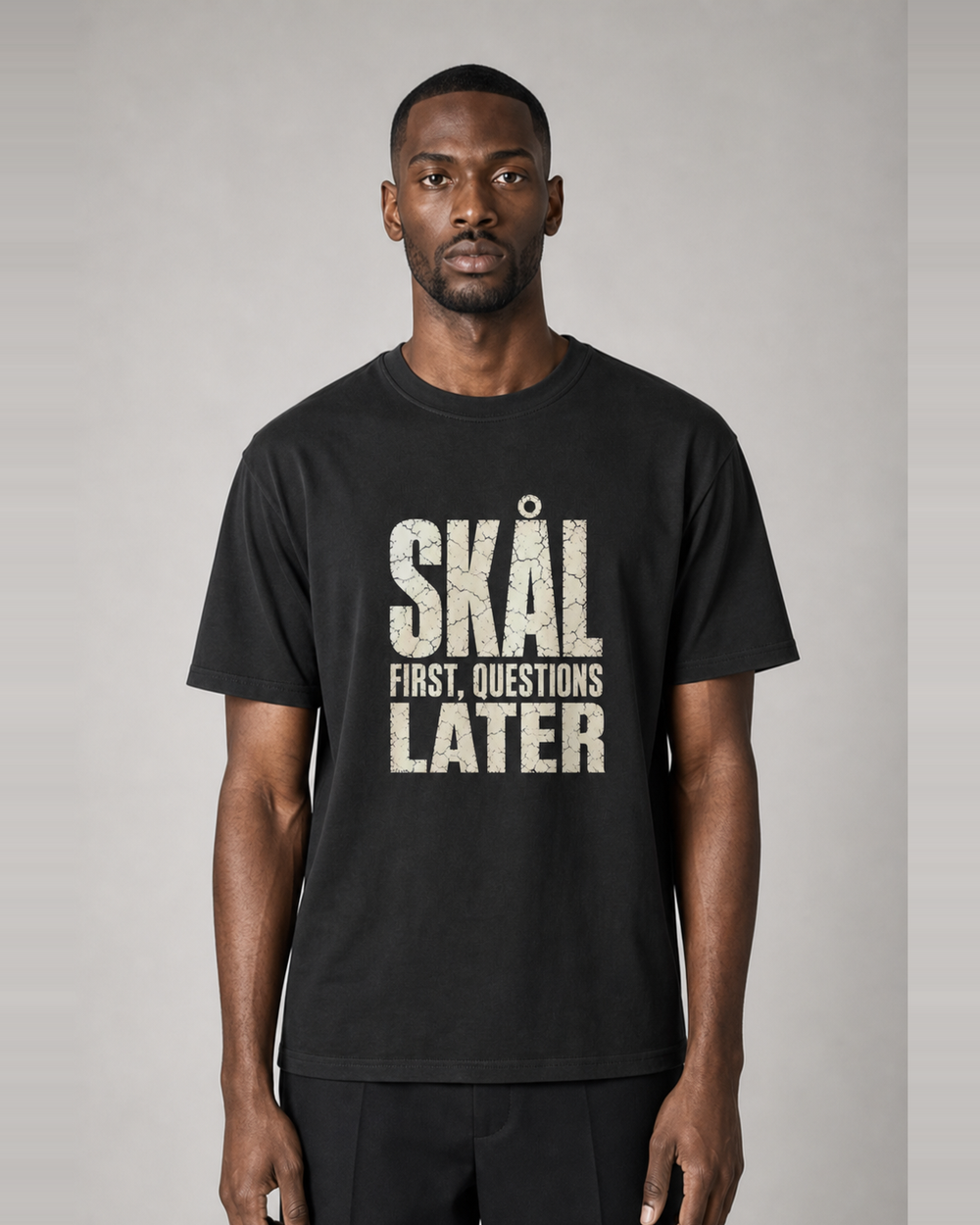 Skål First, Questions Later · Faded tee