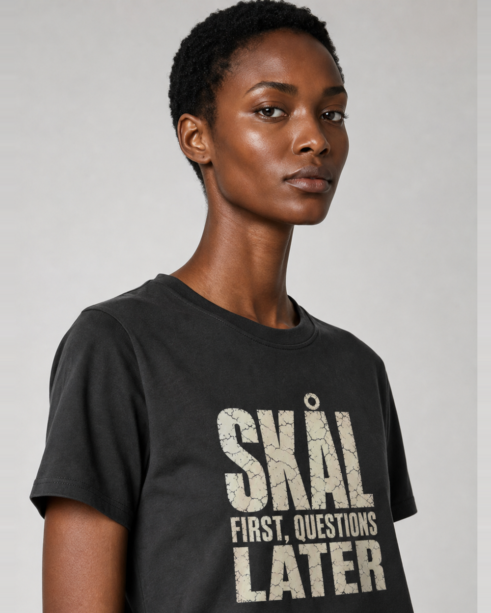 Skål First, Questions Later · Faded tee