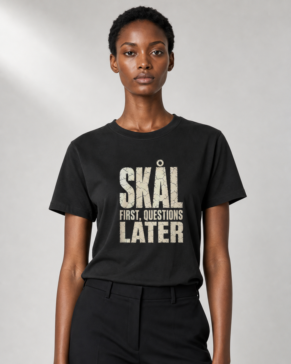 Skål First, Questions Later · Faded tee
