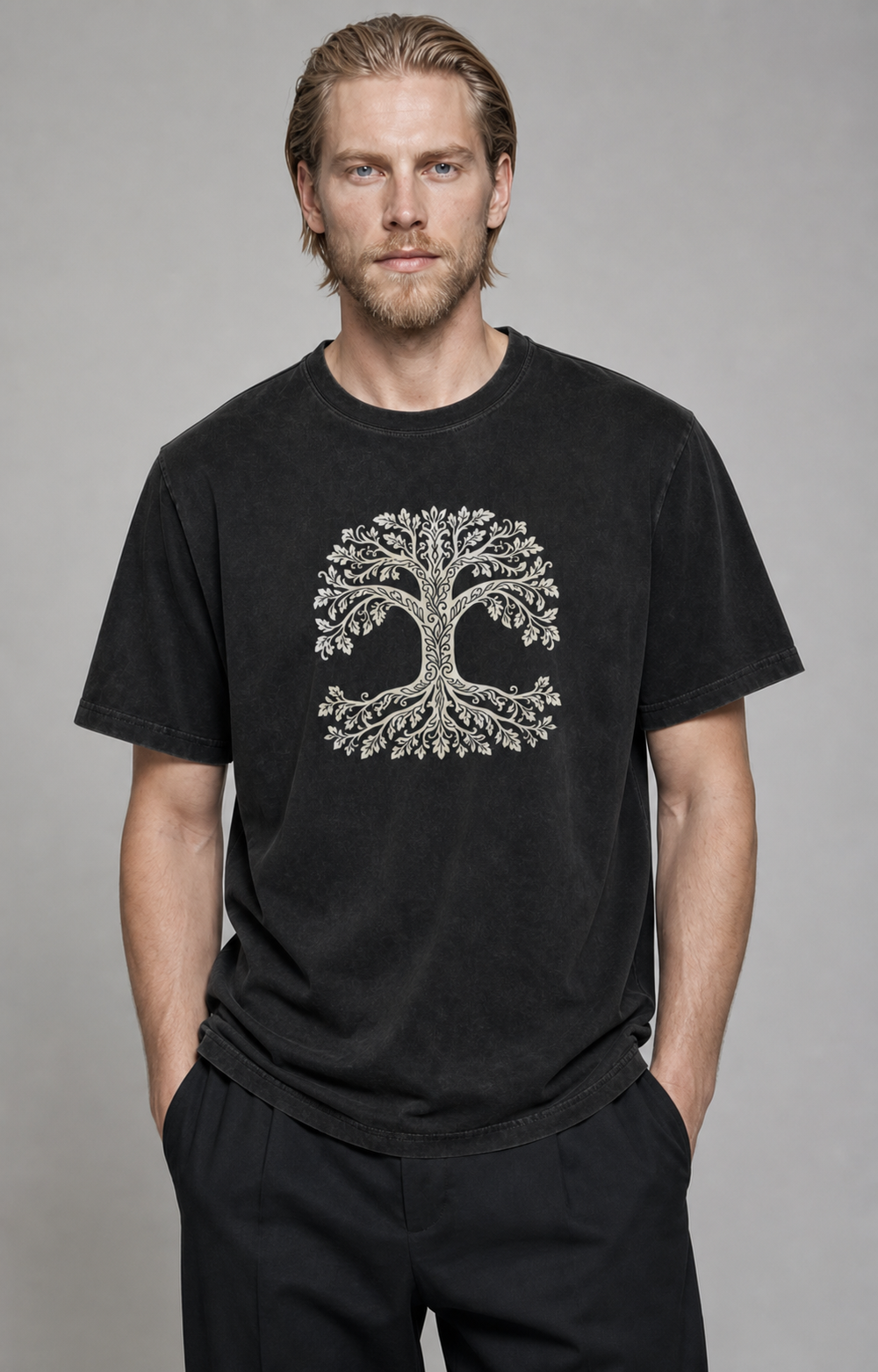 Nine Worlds, One Tree washed tee