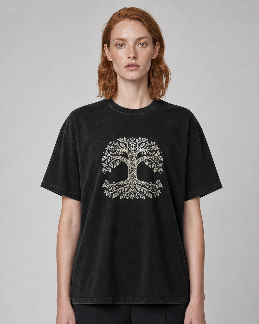Nine Worlds, One Tree washed tee