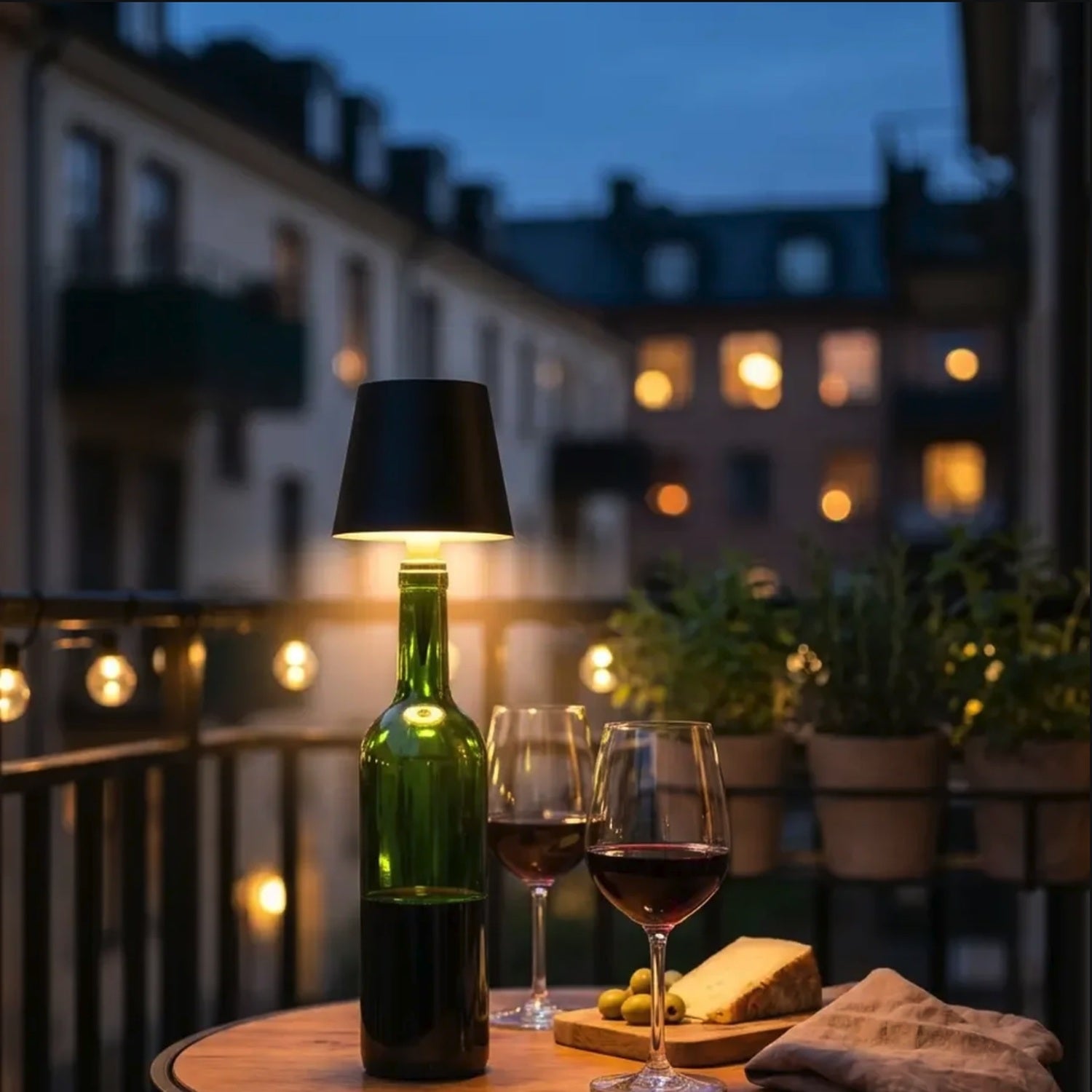 Balcony bistro with NordenLux lamp